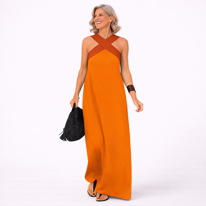 DELPHINE | DRESS WITH CROSSED CUT