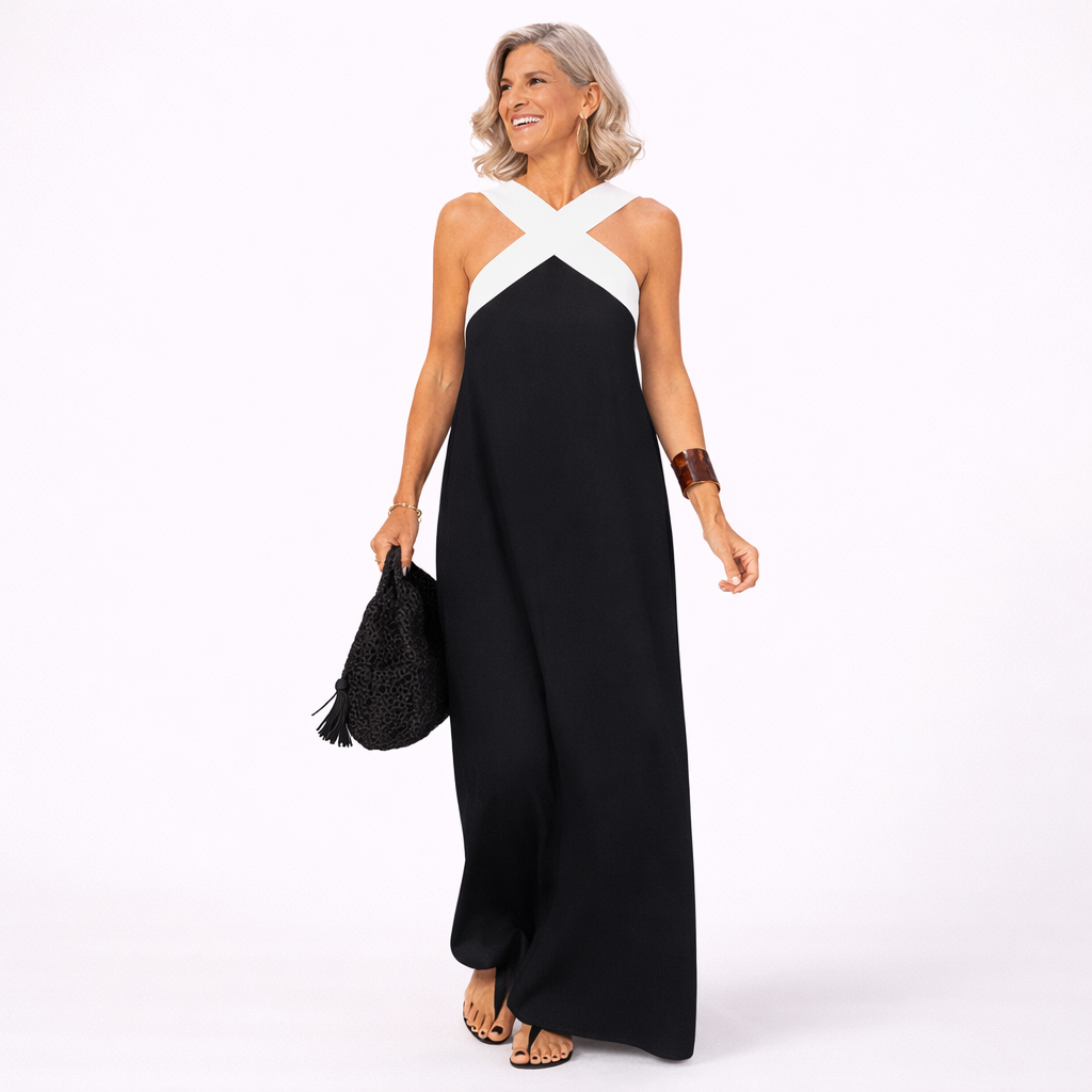 DELPHINE | DRESS WITH CROSSED CUT