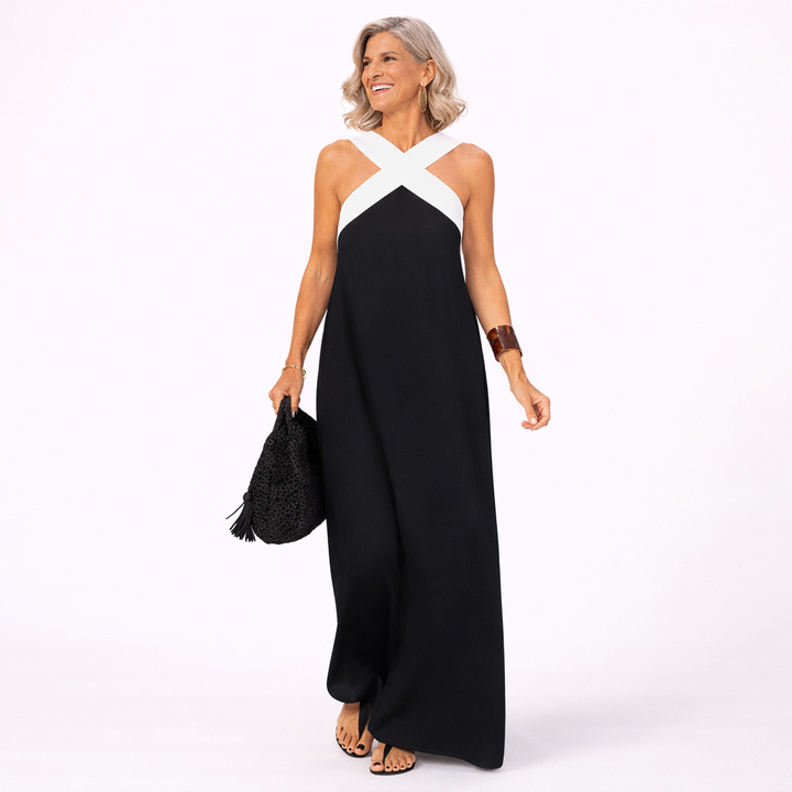 DELPHINE | DRESS WITH CROSSED CUT