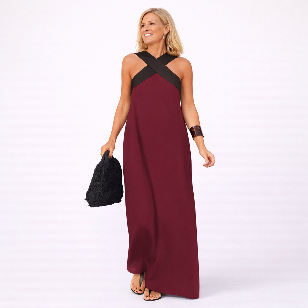 DELPHINE | DRESS WITH CROSSED CUT