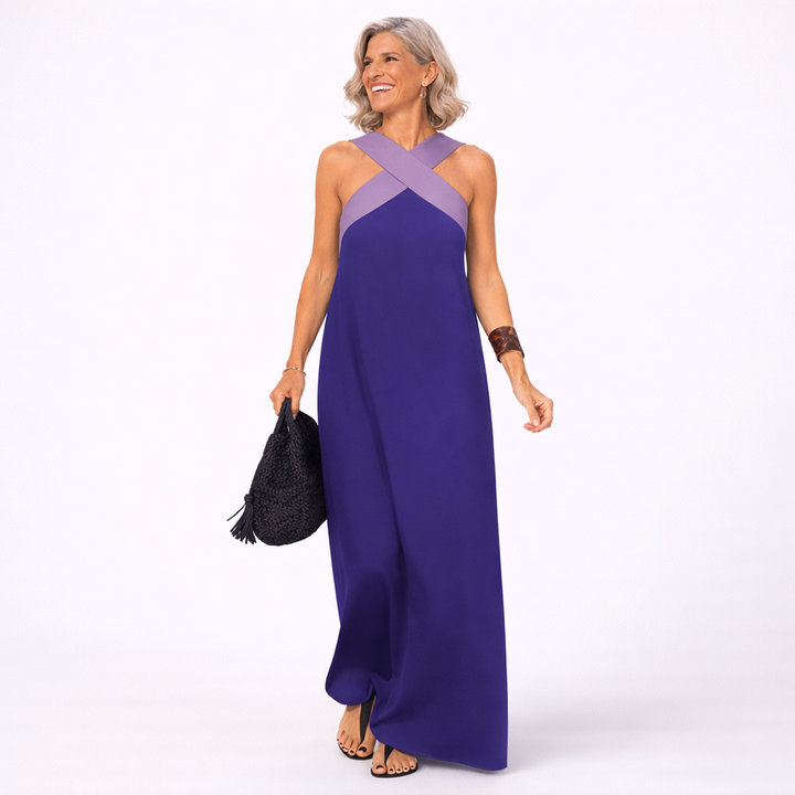 DELPHINE | DRESS WITH CROSSED CUT